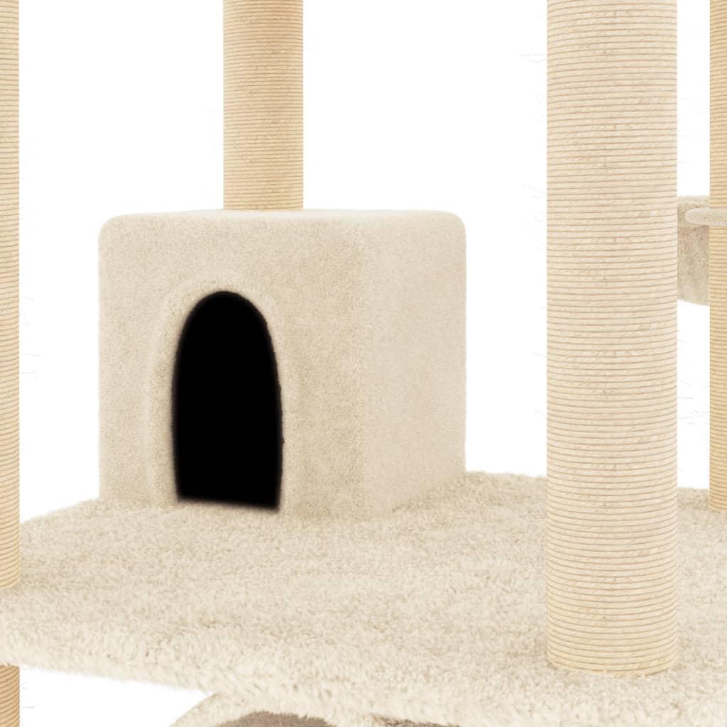 Arbre à chat avec griffoirs en sisal crème 141 cm - Animalerie en ligne Kat-Shop