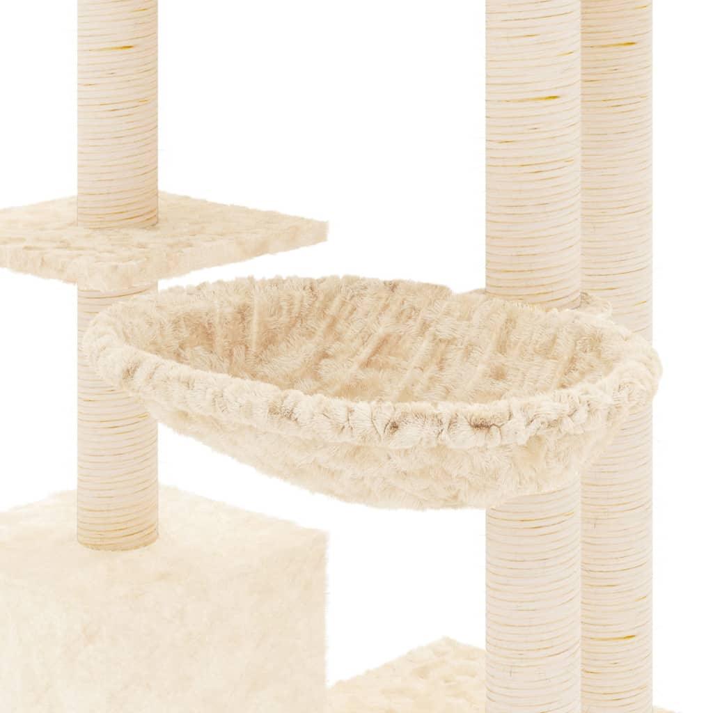 Arbre à chat avec griffoirs en sisal Crème 142 cm - Animalerie en ligne www.kat-shop.be