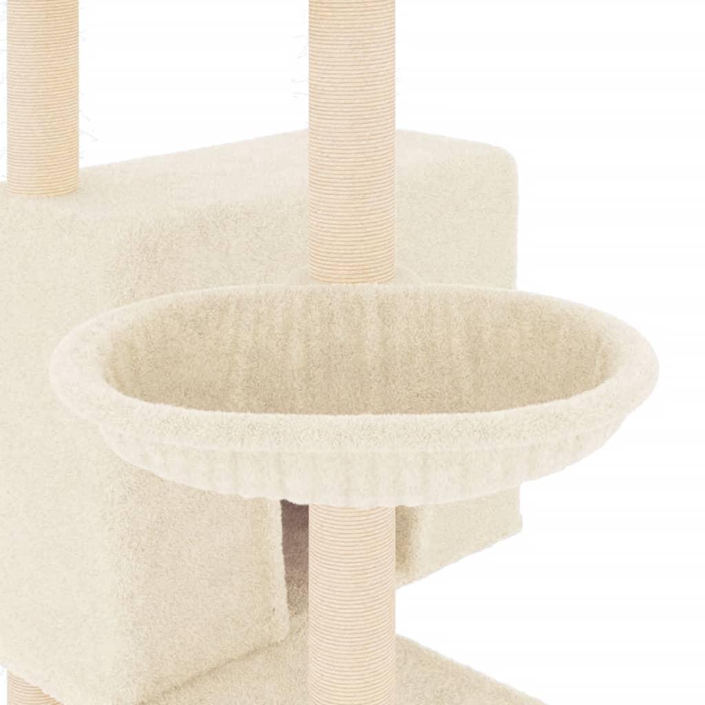 Arbre à chat avec griffoirs en sisal crème 143 cm - Animalerie en ligne Kat-Shop