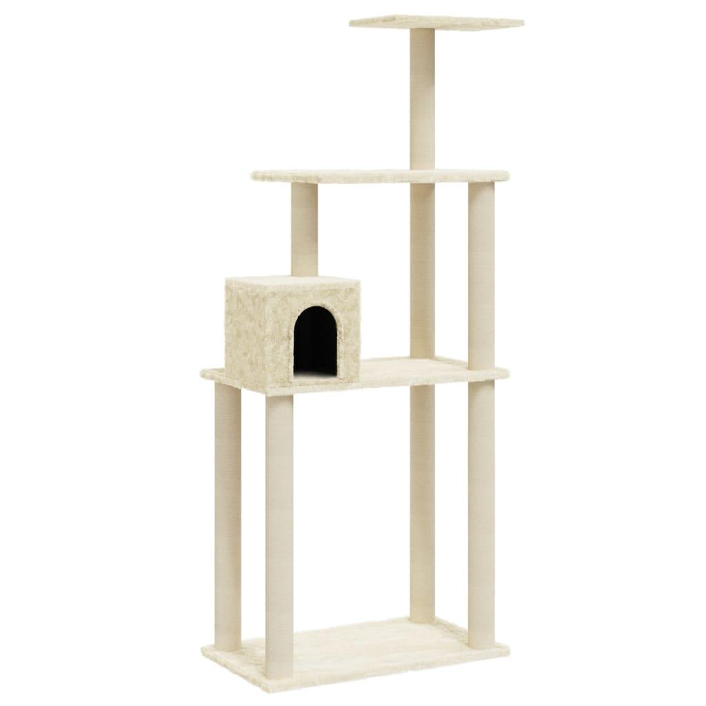 Arbre à chat avec griffoirs en sisal Crème 147 cm - Animalerie en ligne www.kat-shop.be