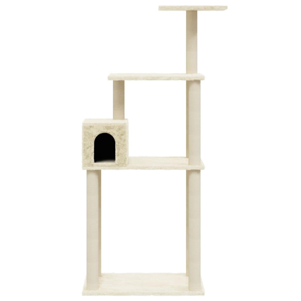 Arbre à chat avec griffoirs en sisal Crème 147 cm - Animalerie en ligne www.kat-shop.be