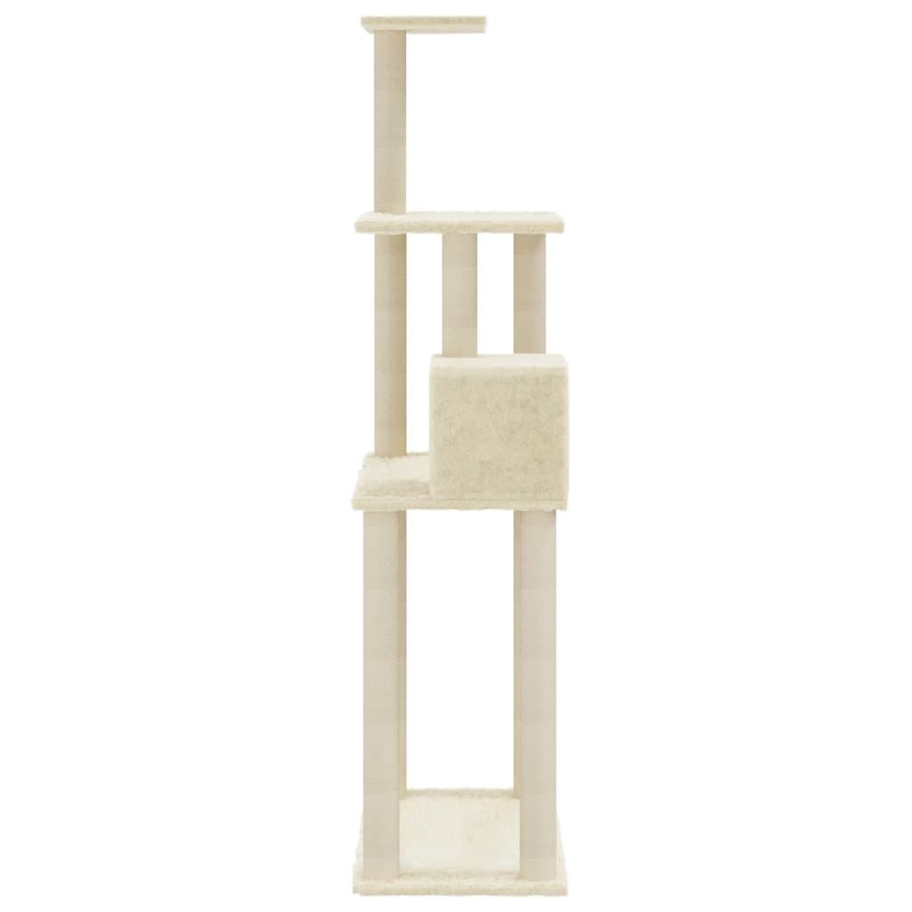 Arbre à chat avec griffoirs en sisal Crème 147 cm - Animalerie en ligne www.kat-shop.be