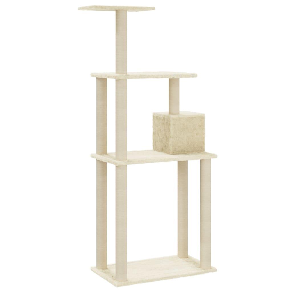 Arbre à chat avec griffoirs en sisal Crème 147 cm - Animalerie en ligne www.kat-shop.be