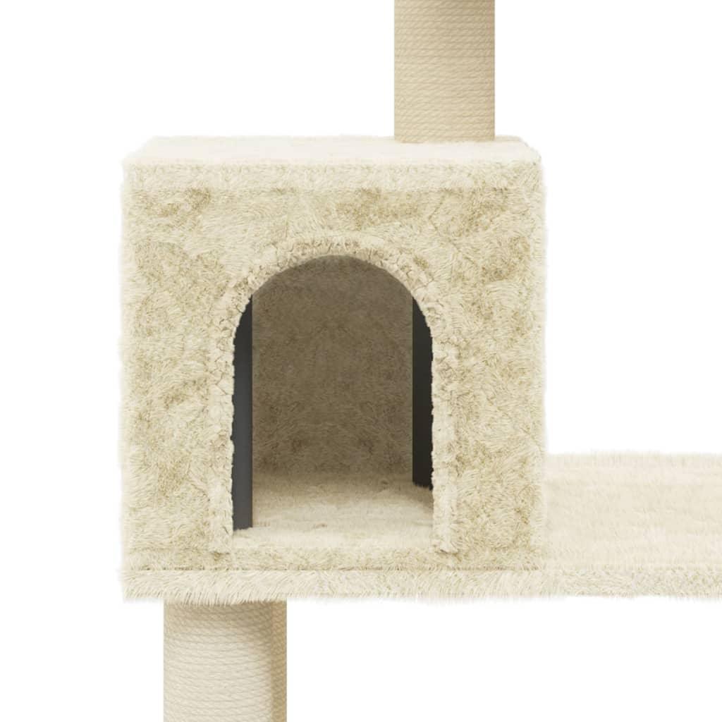 Arbre à chat avec griffoirs en sisal Crème 147 cm - Animalerie en ligne www.kat-shop.be