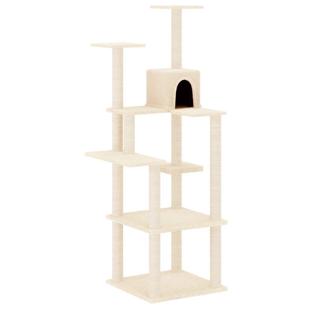 Arbre à chat avec griffoirs en sisal Crème 153 cm - Animalerie en ligne www.kat-shop.be