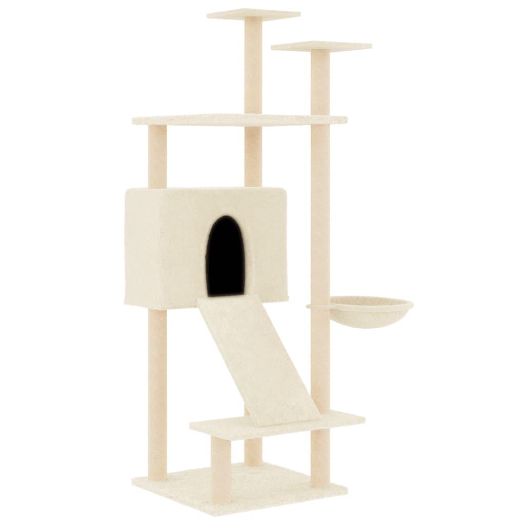 Arbre à chat avec griffoirs en sisal Crème 153 cm - Animalerie en ligne Kat-Shop