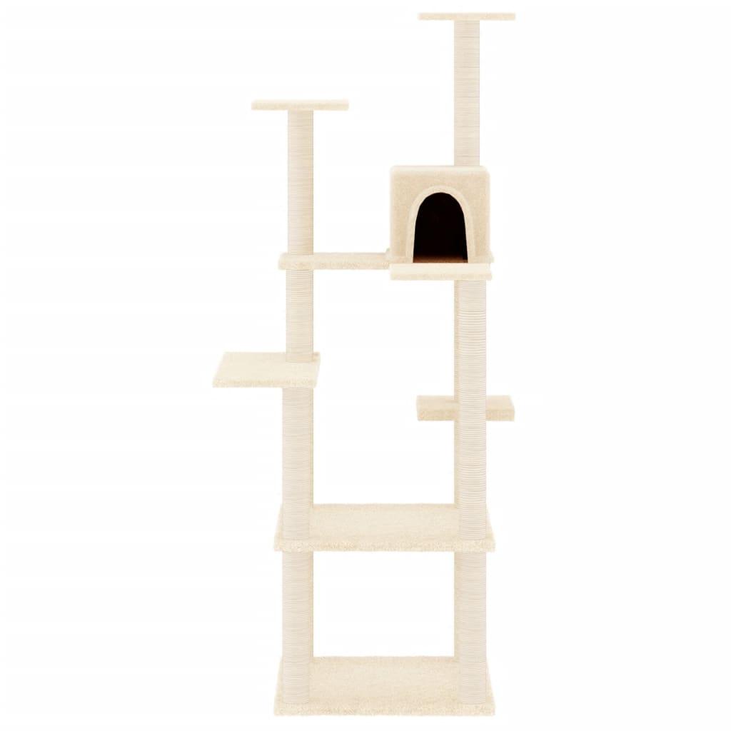 Arbre à chat avec griffoirs en sisal Crème 153 cm - Animalerie en ligne www.kat-shop.be