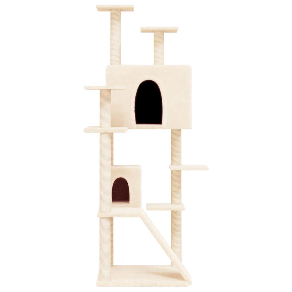 Arbre à chat avec griffoirs en sisal Crème 153 cm - Animalerie en ligne www.kat-shop.be