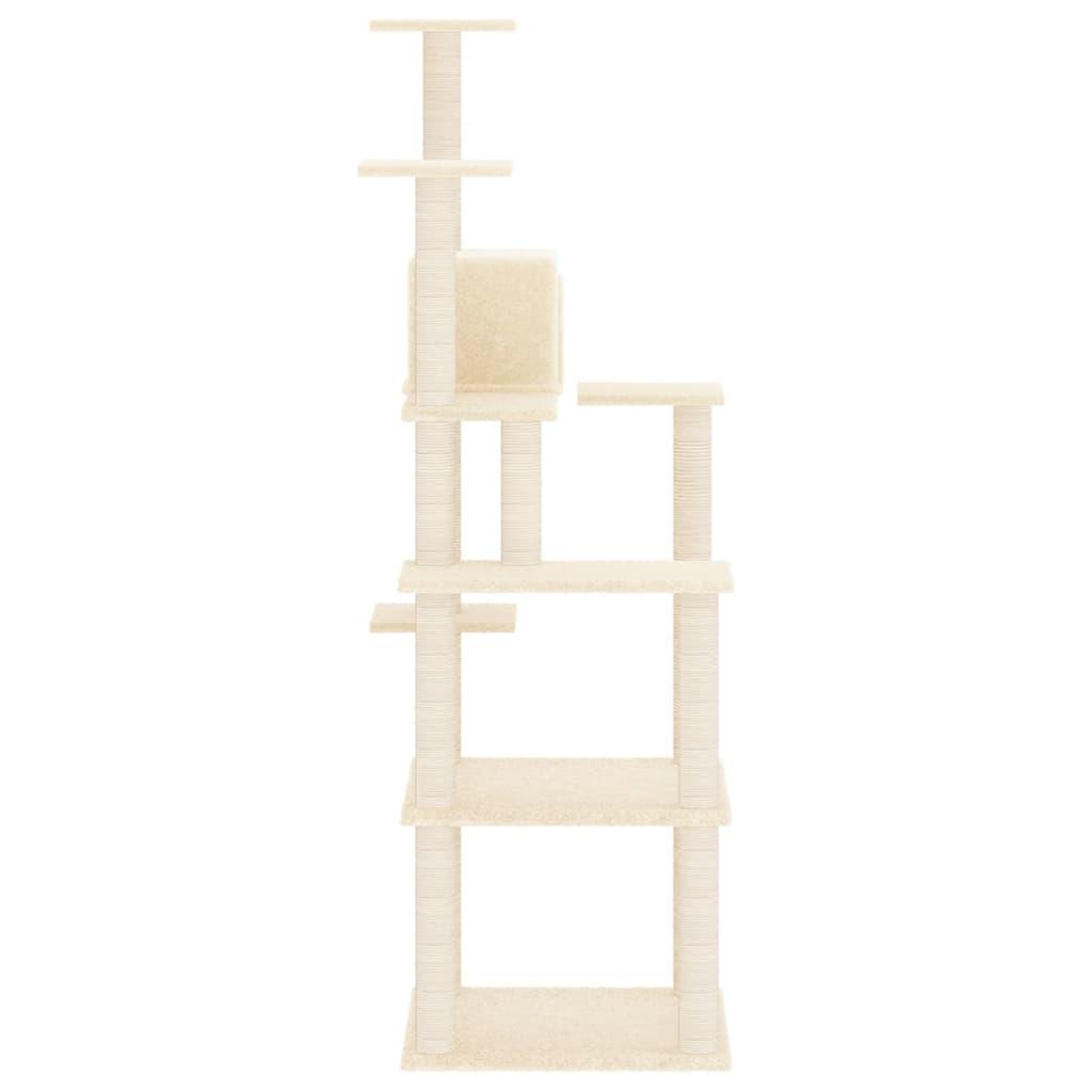 Arbre à chat avec griffoirs en sisal Crème 153 cm - Animalerie en ligne www.kat-shop.be