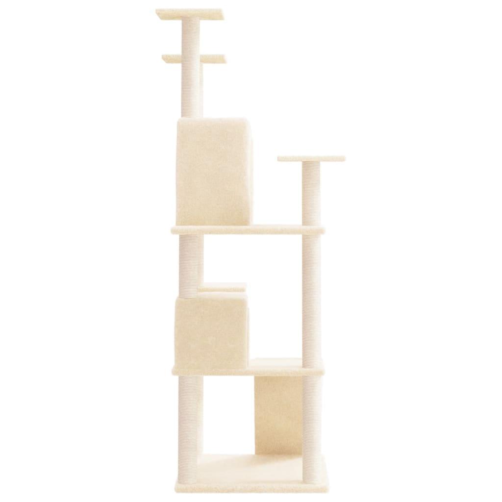 Arbre à chat avec griffoirs en sisal Crème 153 cm - Animalerie en ligne www.kat-shop.be