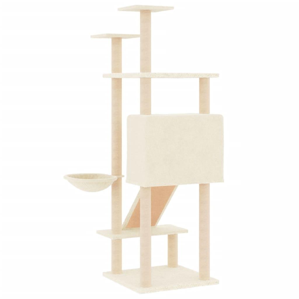 Arbre à chat avec griffoirs en sisal Crème 153 cm - Animalerie en ligne Kat-Shop