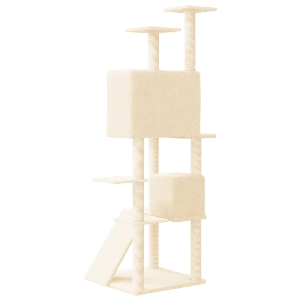 Arbre à chat avec griffoirs en sisal Crème 153 cm - Animalerie en ligne www.kat-shop.be