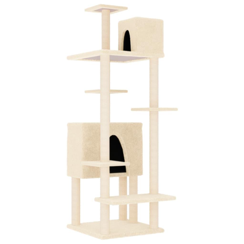 Arbre à chat avec griffoirs en sisal Crème 154 cm - Animalerie en ligne Kat-Shop