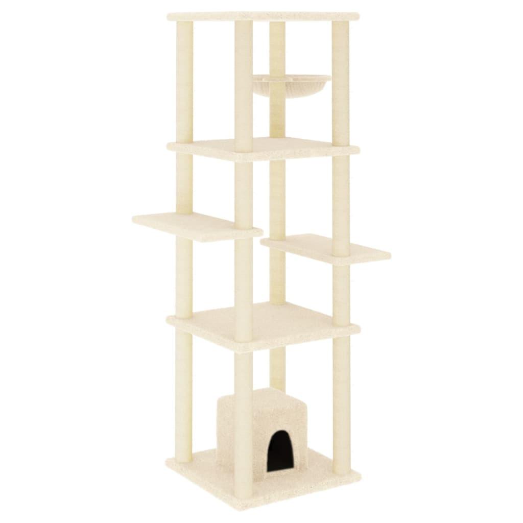 Arbre à chat avec griffoirs en sisal Crème 154 cm - Animalerie en ligne Kat-Shop