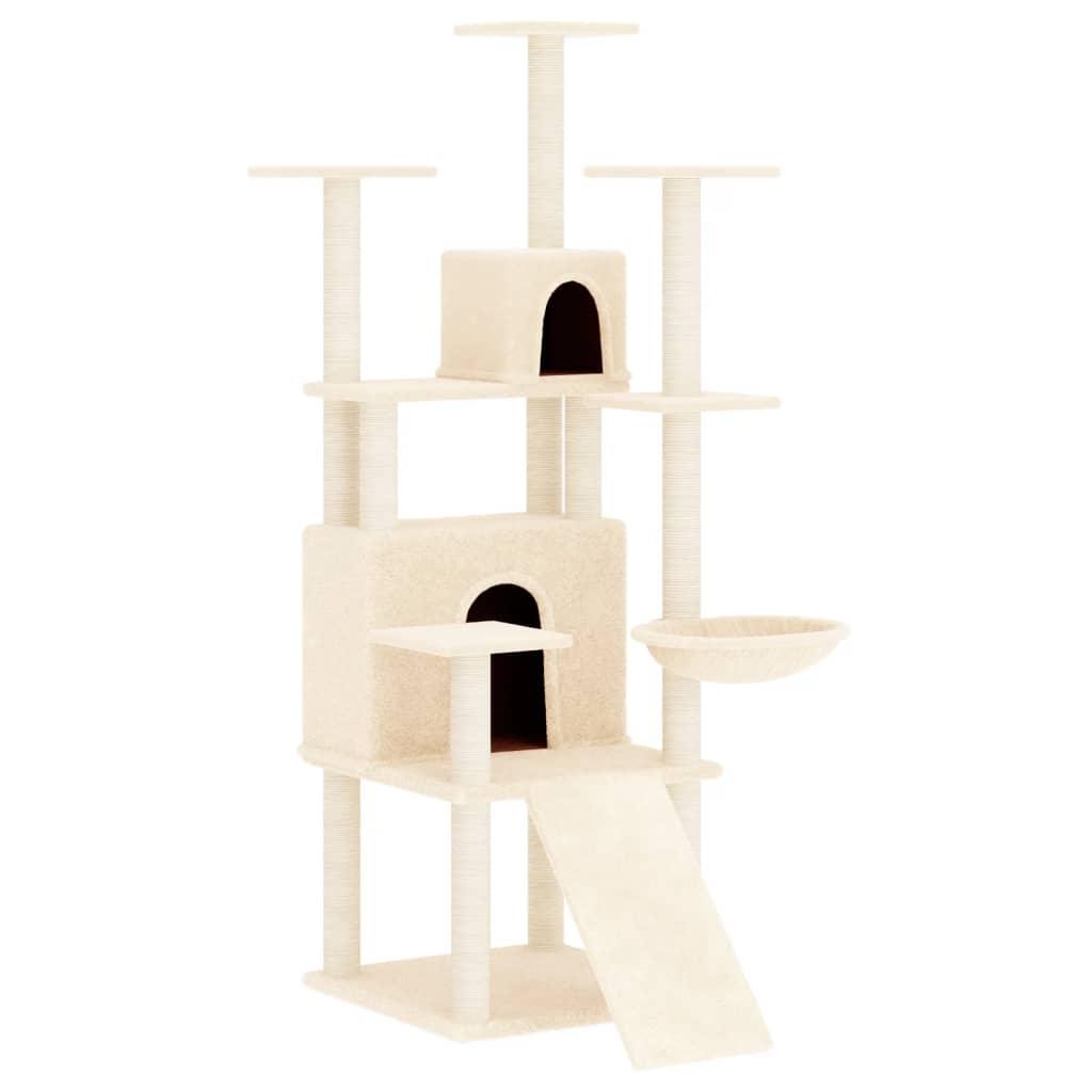 Arbre à chat avec griffoirs en sisal Crème 154 cm - Animalerie en ligne www.kat-shop.be