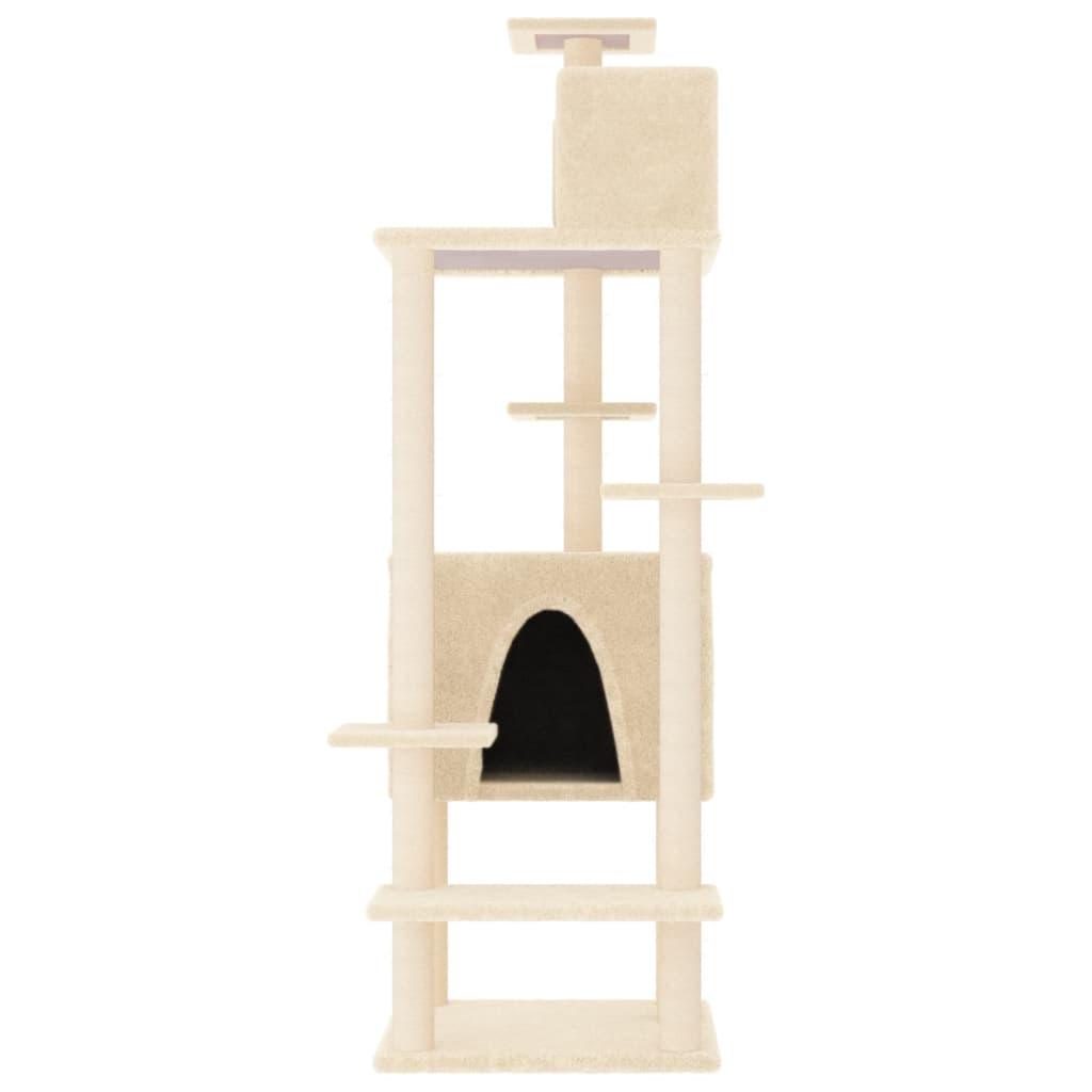 Arbre à chat avec griffoirs en sisal Crème 154 cm - Animalerie en ligne Kat-Shop