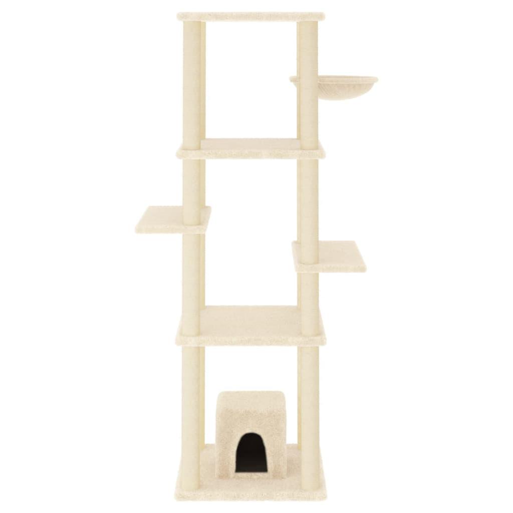 Arbre à chat avec griffoirs en sisal Crème 154 cm - Animalerie en ligne Kat-Shop