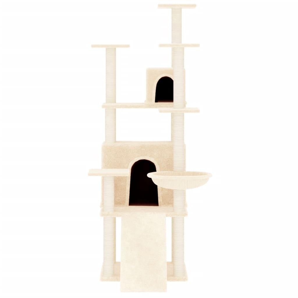 Arbre à chat avec griffoirs en sisal Crème 154 cm - Animalerie en ligne www.kat-shop.be