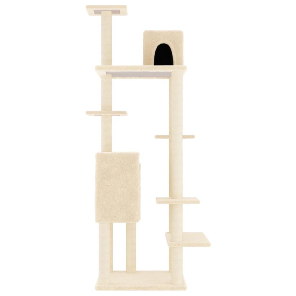 Arbre à chat avec griffoirs en sisal Crème 154 cm - Animalerie en ligne Kat-Shop