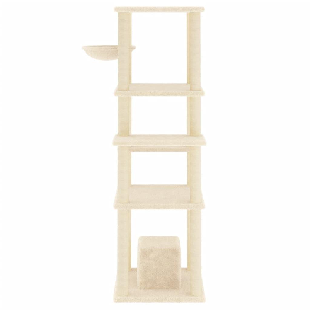 Arbre à chat avec griffoirs en sisal Crème 154 cm - Animalerie en ligne Kat-Shop