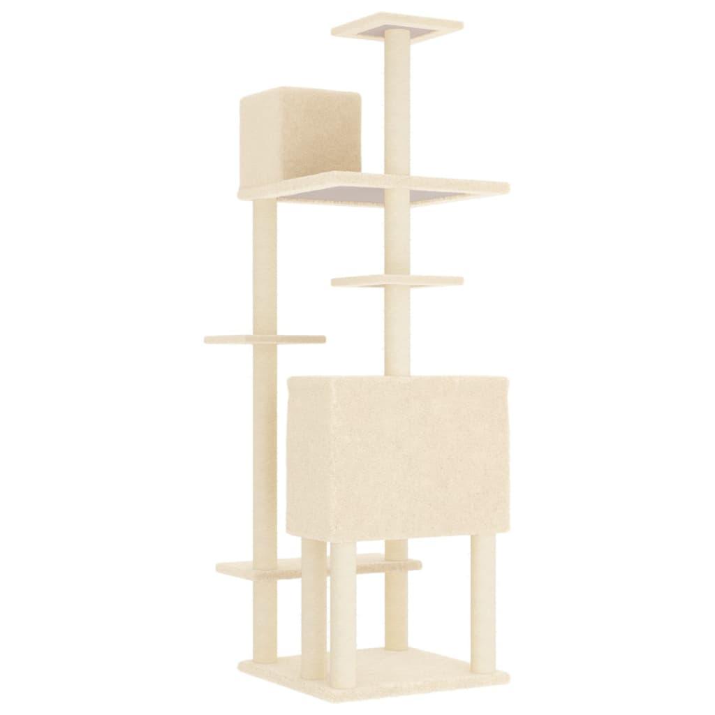 Arbre à chat avec griffoirs en sisal Crème 154 cm - Animalerie en ligne Kat-Shop