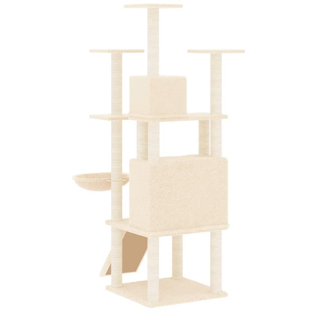 Arbre à chat avec griffoirs en sisal Crème 154 cm - Animalerie en ligne www.kat-shop.be