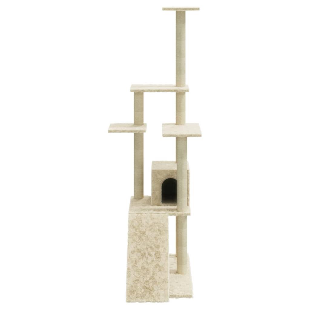 Arbre à chat avec griffoirs en sisal Crème 155 cm - Animalerie en ligne www.kat-shop.be