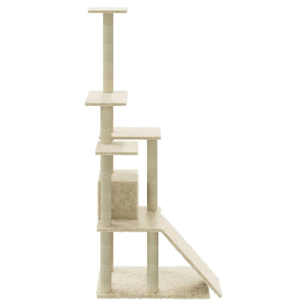 Arbre à chat avec griffoirs en sisal Crème 155 cm - Animalerie en ligne www.kat-shop.be