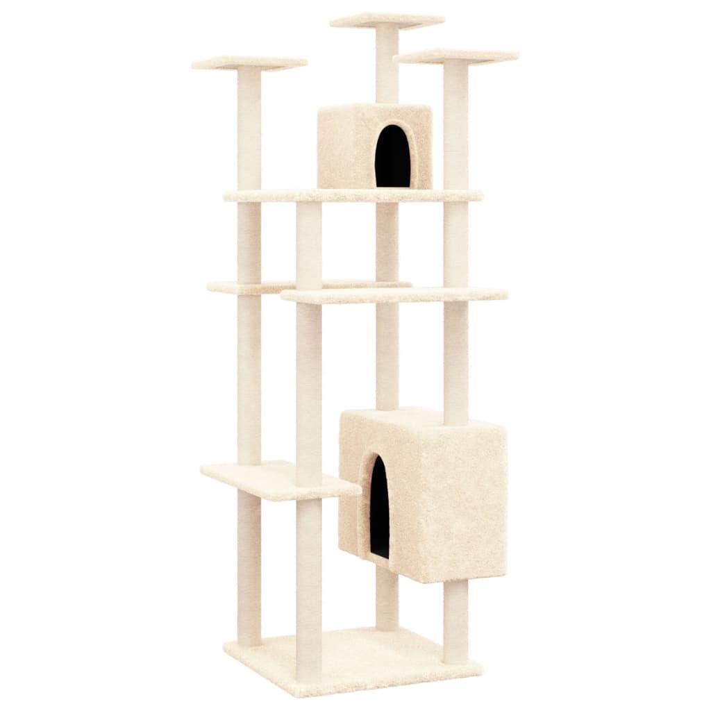 Arbre à chat avec griffoirs en sisal Crème 162 cm - Animalerie en ligne www.kat-shop.be