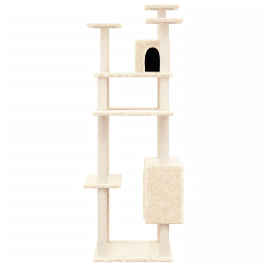 Arbre à chat avec griffoirs en sisal Crème 162 cm - Animalerie en ligne www.kat-shop.be