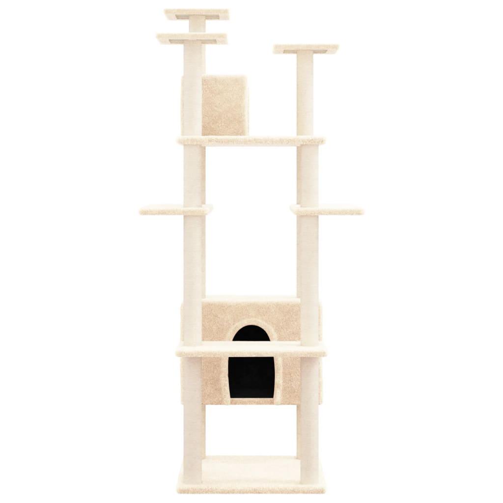 Arbre à chat avec griffoirs en sisal Crème 162 cm - Animalerie en ligne www.kat-shop.be