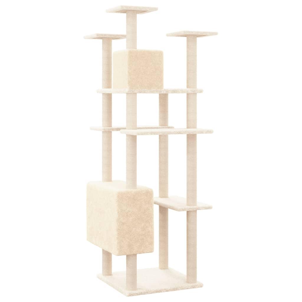 Arbre à chat avec griffoirs en sisal Crème 162 cm - Animalerie en ligne www.kat-shop.be