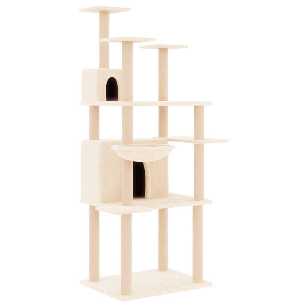 Arbre à chat avec griffoirs en sisal Crème 166 cm - Animalerie en ligne Kat-Shop