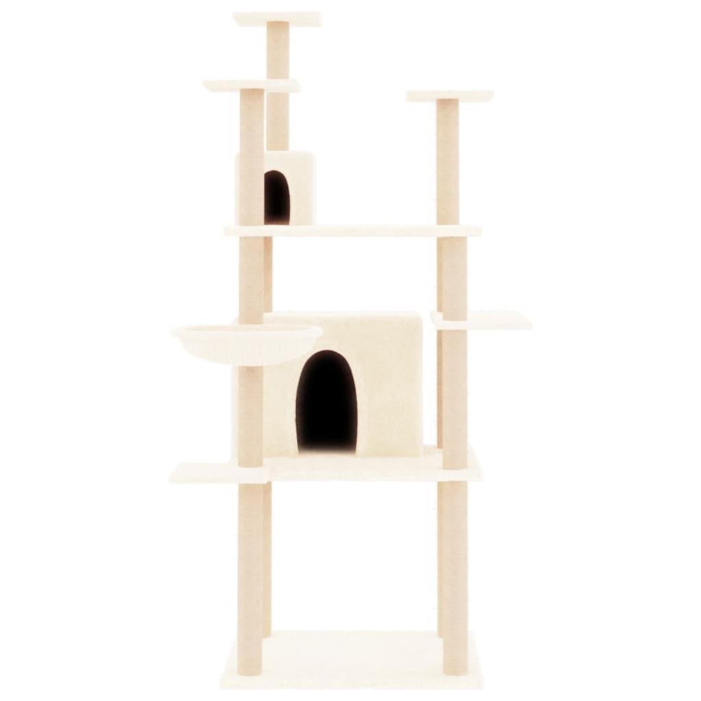 Arbre à chat avec griffoirs en sisal Crème 166 cm - Animalerie en ligne Kat-Shop