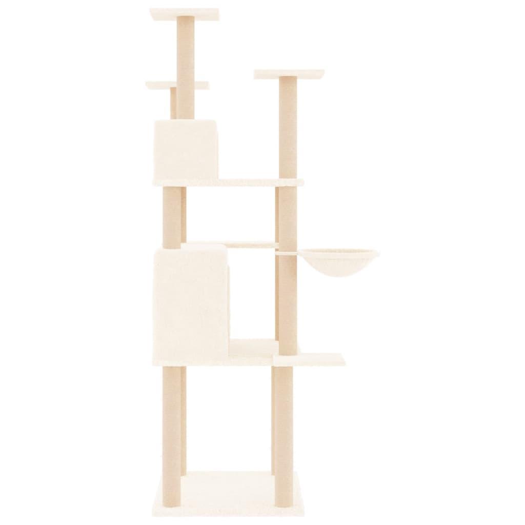 Arbre à chat avec griffoirs en sisal Crème 166 cm - Animalerie en ligne Kat-Shop