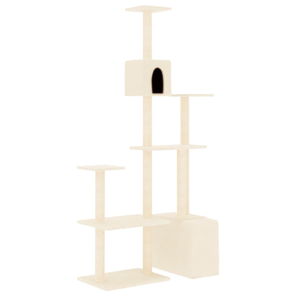 Arbre à chat avec griffoirs en sisal Crème 180 cm - Animalerie en ligne Kat-Shop