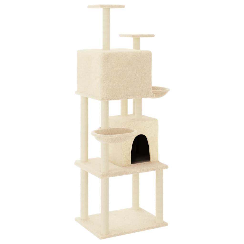 Arbre à chat avec griffoirs en sisal Crème 180 cm - Animalerie en ligne Kat-Shop