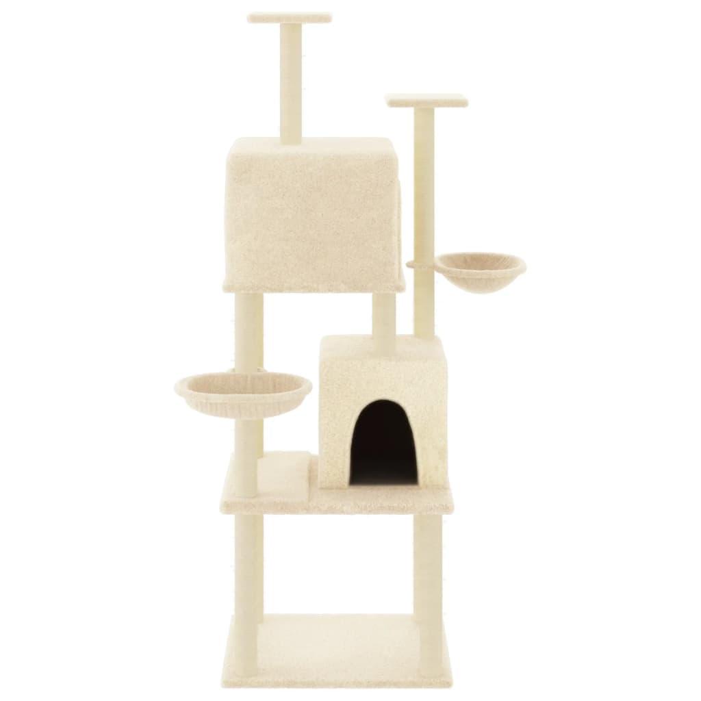 Arbre à chat avec griffoirs en sisal Crème 180 cm - Animalerie en ligne Kat-Shop