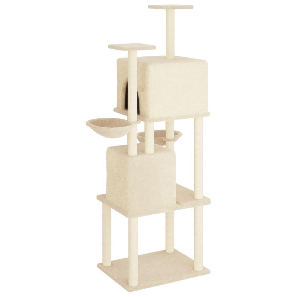 Arbre à chat avec griffoirs en sisal Crème 180 cm - Animalerie en ligne Kat-Shop