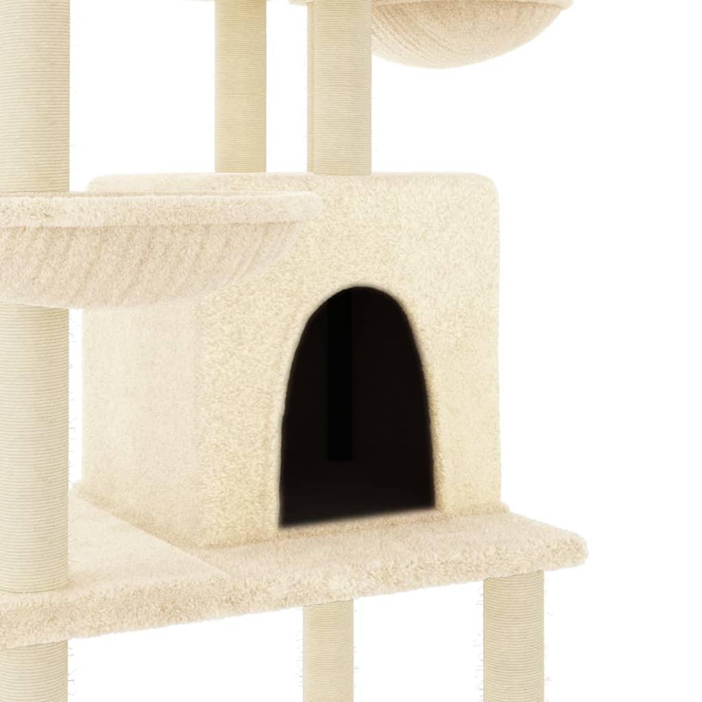 Arbre à chat avec griffoirs en sisal Crème 180 cm - Animalerie en ligne Kat-Shop