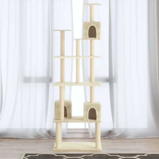 Arbre à chat avec griffoirs en sisal Crème 188 cm - Animalerie en ligne Kat-Shop