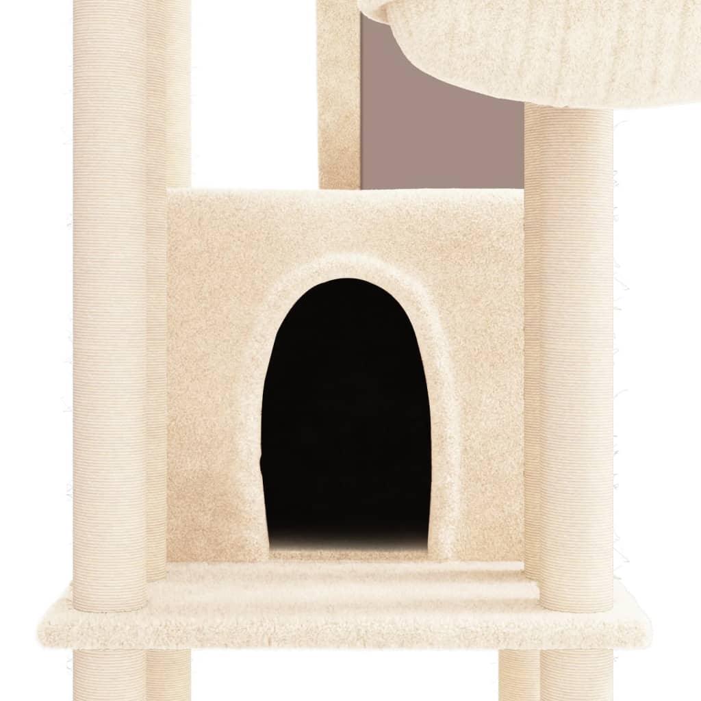 Arbre à chat avec griffoirs en sisal Crème 201 cm - Animalerie en ligne www.kat-shop.be
