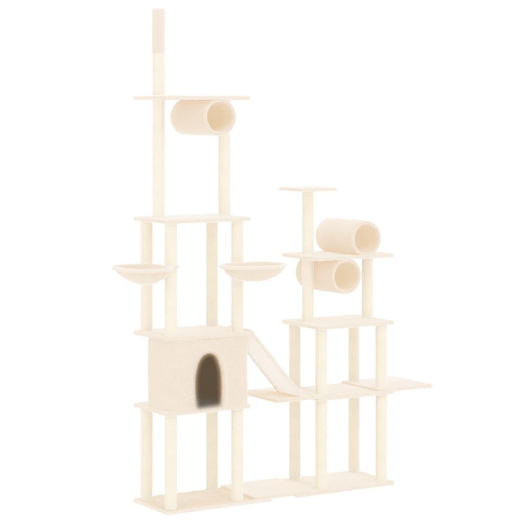 Arbre à chat avec griffoirs en sisal Crème 279 cm - Animalerie en ligne www.kat-shop.be