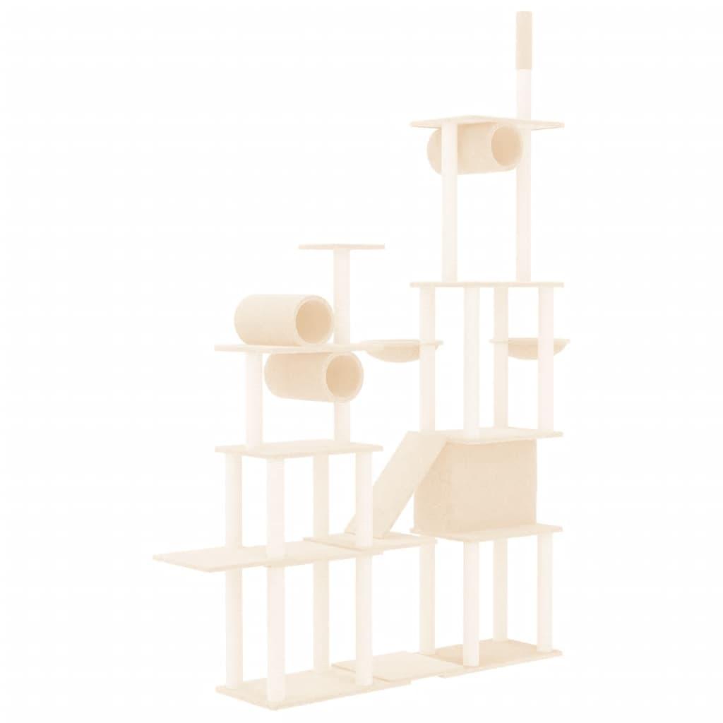 Arbre à chat avec griffoirs en sisal Crème 279 cm - Animalerie en ligne www.kat-shop.be