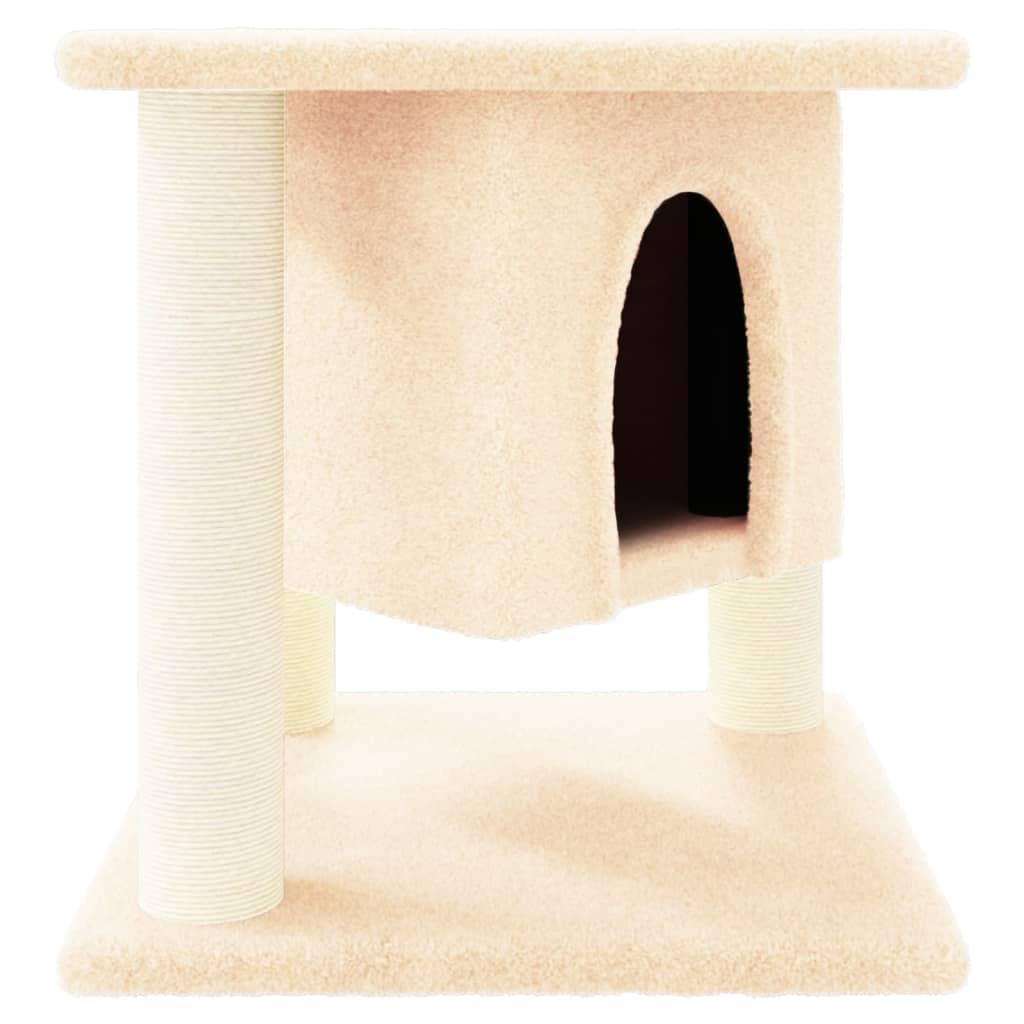 Arbre à chat avec griffoirs en sisal Crème 37 cm - Animalerie en ligne www.kat-shop.be