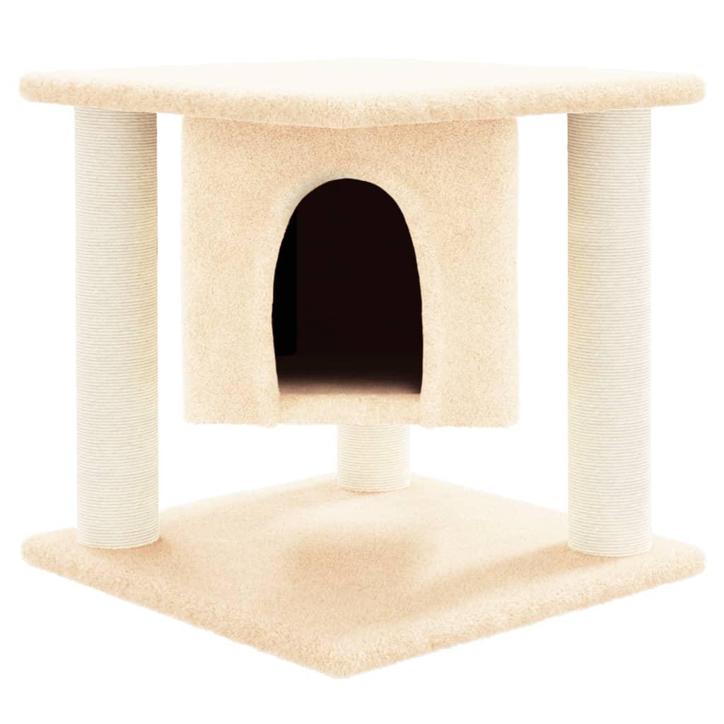 Arbre à chat avec griffoirs en sisal Crème 37 cm - Animalerie en ligne www.kat-shop.be