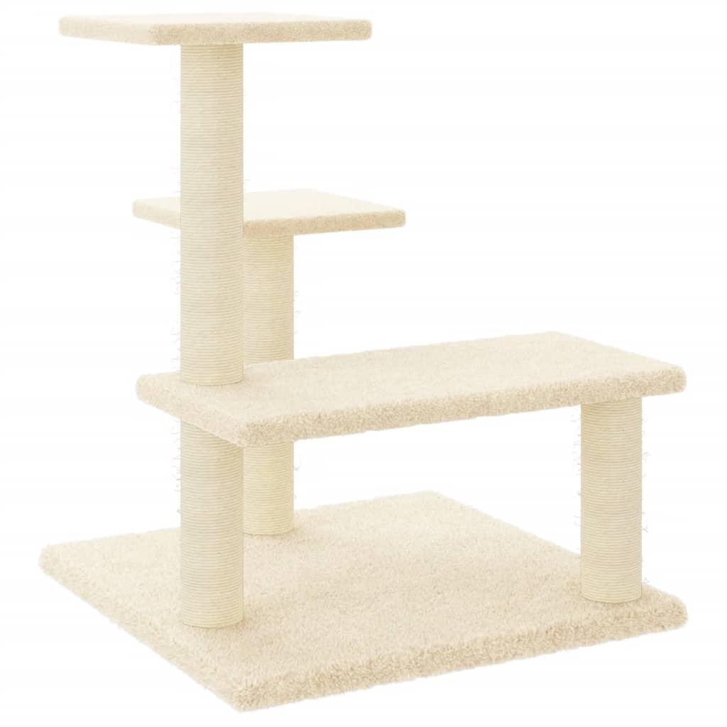 Arbre à chat avec griffoirs en sisal crème 61 cm - Animalerie en ligne Kat-Shop