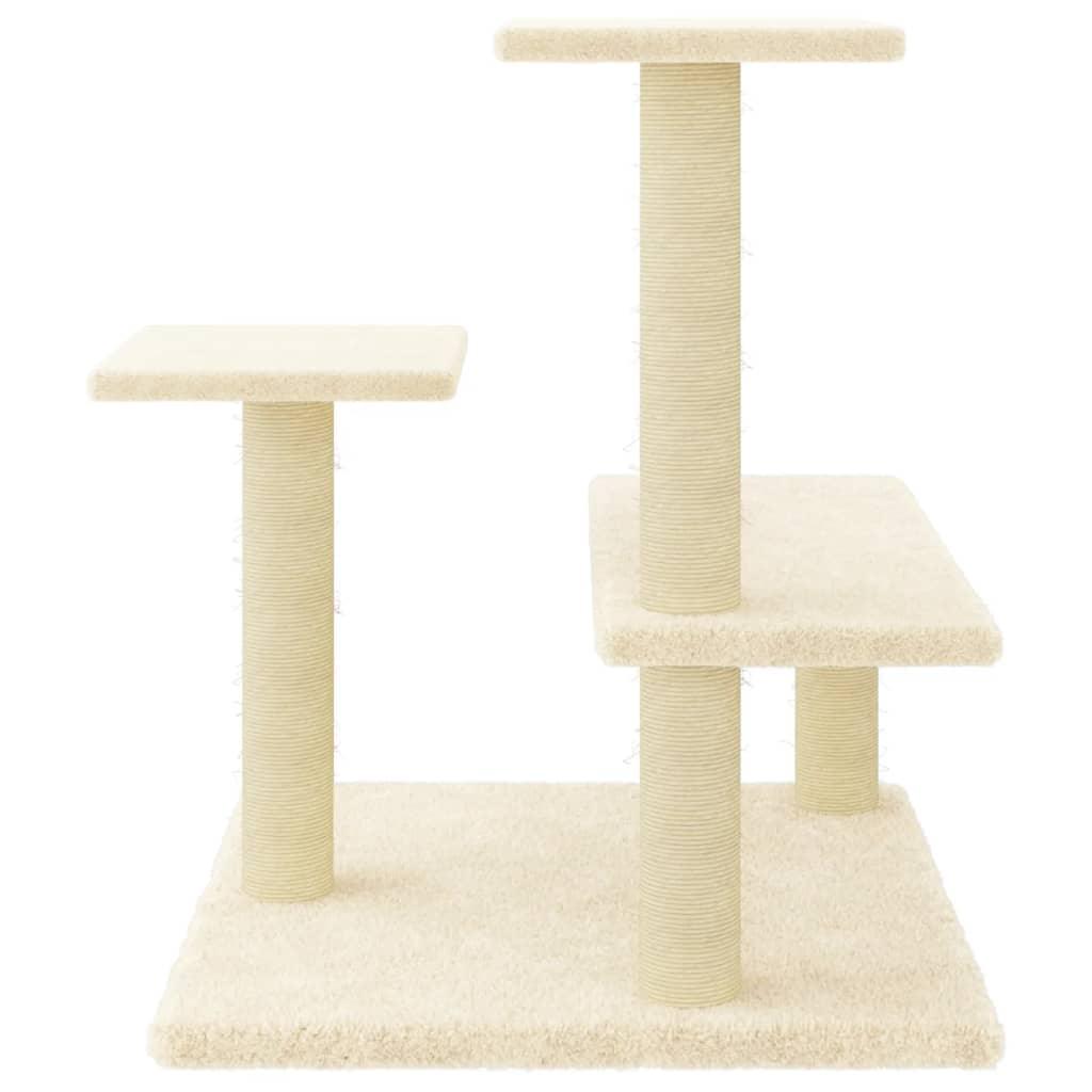 Arbre à chat avec griffoirs en sisal crème 61 cm - Animalerie en ligne Kat-Shop