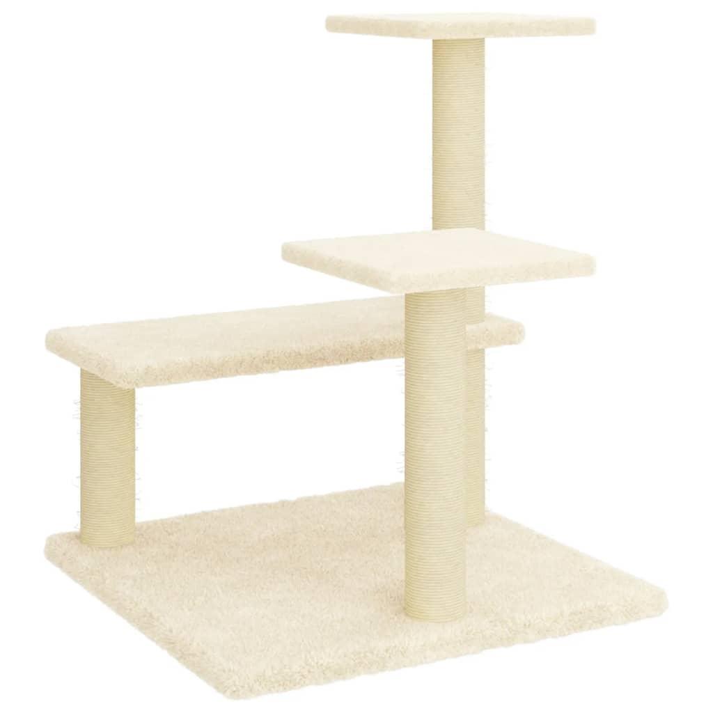 Arbre à chat avec griffoirs en sisal crème 61 cm - Animalerie en ligne Kat-Shop