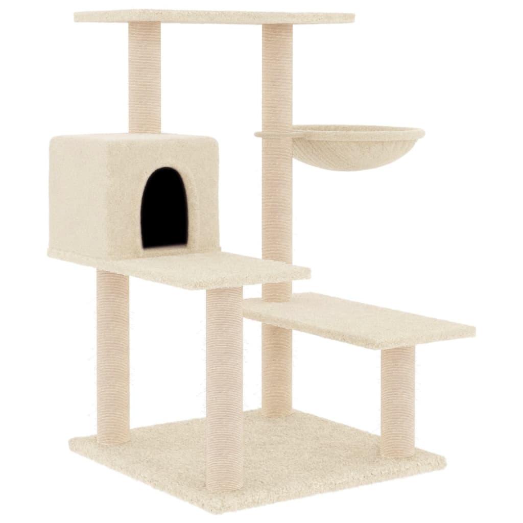 Arbre à chat avec griffoirs en sisal crème 82,5 cm - Animalerie en ligne Kat-Shop